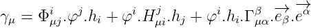        i   j       i  j       i     β -→  -→α
γ μ = Φμj.φ .hi + φ .H μi.hj + φ .hi.Γ μα.e β.e
